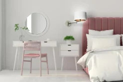 Kinkiet Alexia chromowy 1x40W E14 abażur  biały