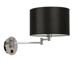 Kinkiet Alexia lampa chromowy 1x40W E14  abażur czarny