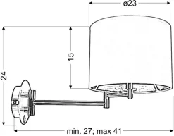 Kinkiet Alexia lampa chromowy 1x40W E14 abażur czarny