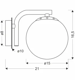 Kinkiet AMADEO lampa czarny 1x40W E14  klosz biały