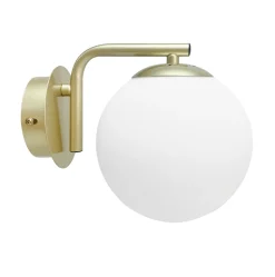 Kinkiet AMADEO lampa mosiężny 1x40W E14  klosz biały