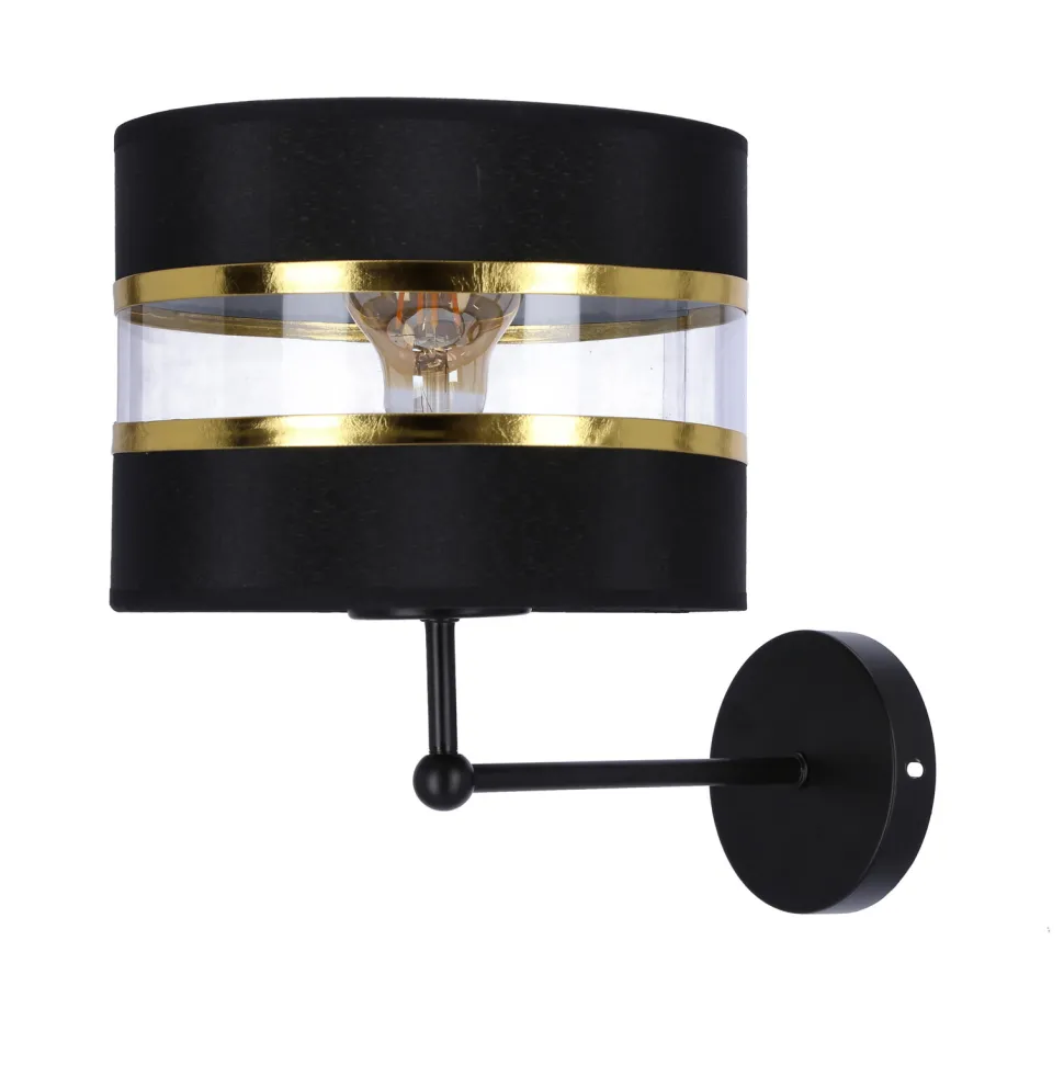 Kinkiet Andy lampa czarny 1x40W E27 abażur czarny+złoty