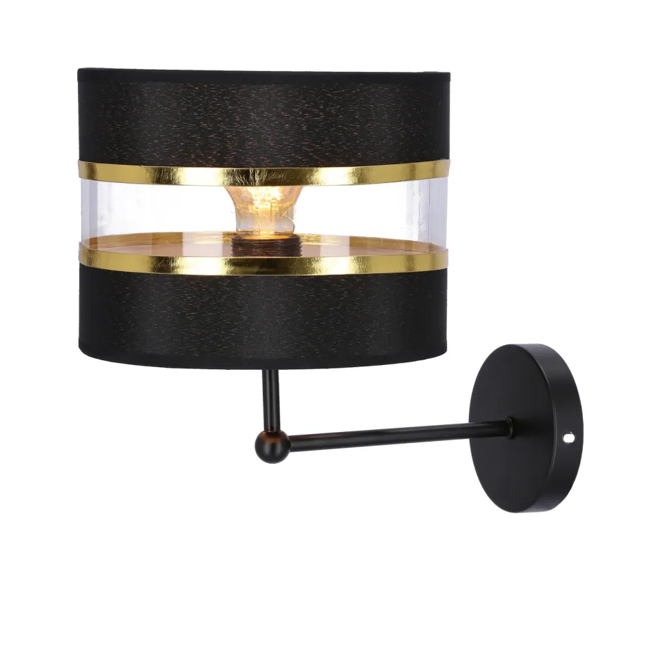 Kinkiet Andy lampa czarny 1x40W E27 abażur czarny+złoty