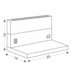Kinkiet Anet lampa drewniany+biały  z półką 2x4W LED 4000K