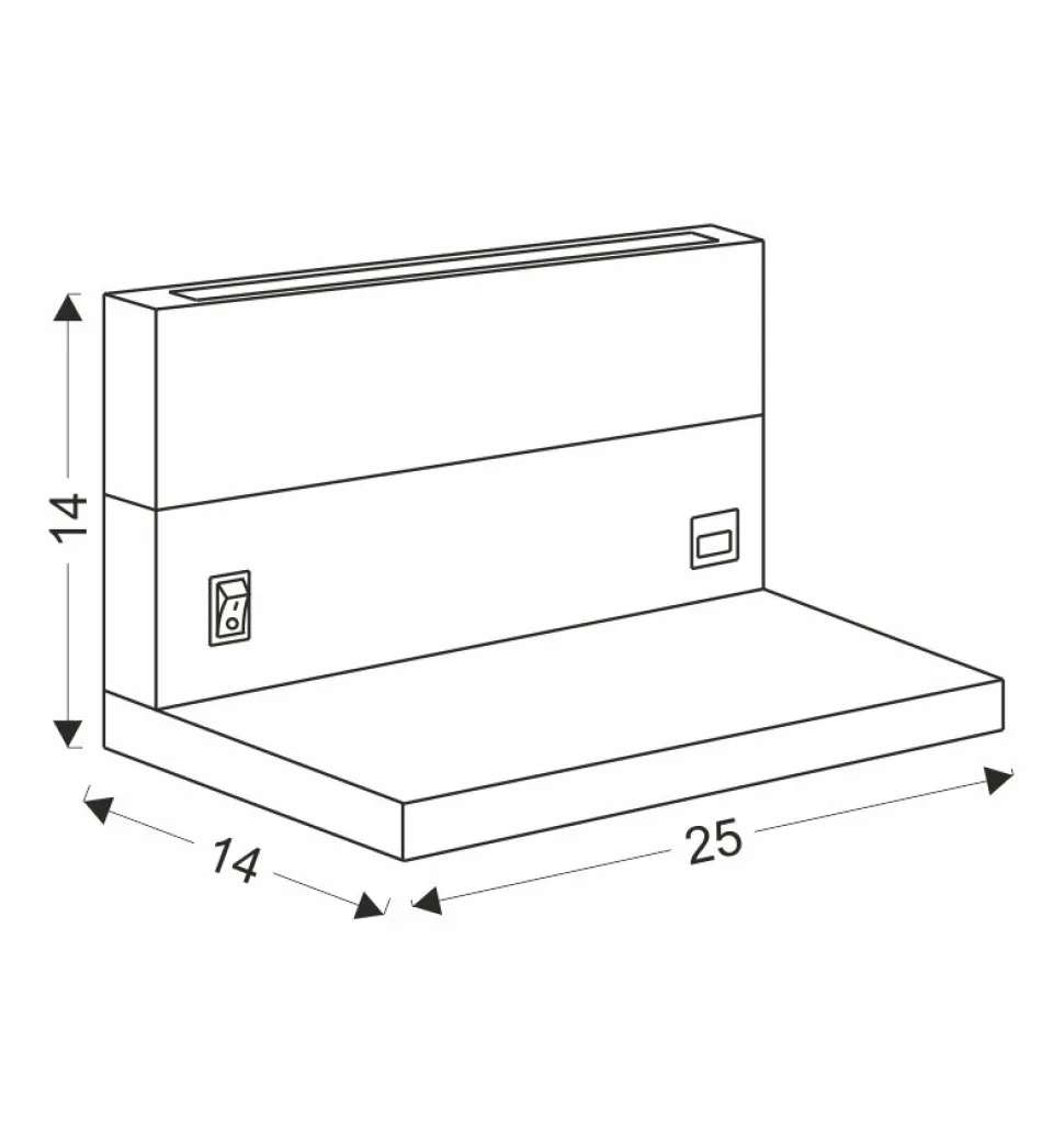 Kinkiet Anet lampa drewniany+biały z półką 2x4W LED 4000K