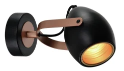 Kinkiet Anica lampa czarny 1x40W E14  odbłyśnik złoty