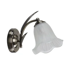 Kinkiet Antiqa lampa patynowy 1x40 E27  klosz biały