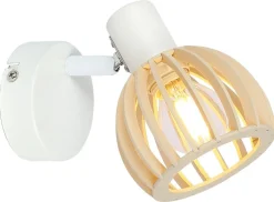 Kinkiet Atarri 1x25W E14 biały+drewno