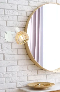 Kinkiet Atarri 1x25W E14 biały+drewno