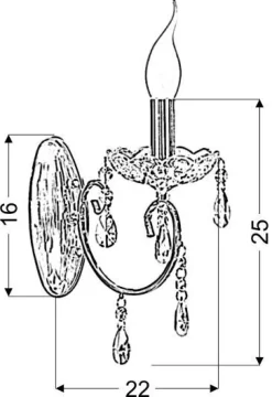 Kinkiet Aurora 1*40W E14 chrom