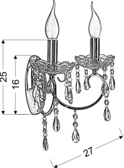 Kinkiet Aurora 2*40W E14 czarny