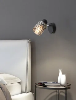 Kinkiet Bill lampa czarny 1x40W E27  klosz dymiony