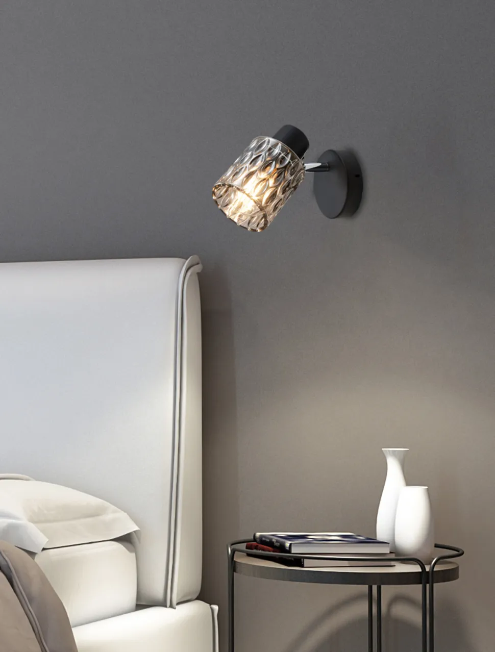 Kinkiet Bill lampa czarny 1x40W E27 klosz dymiony