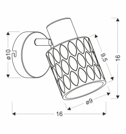 Kinkiet Bill lampa czarny 1x40W E27 klosz dymiony