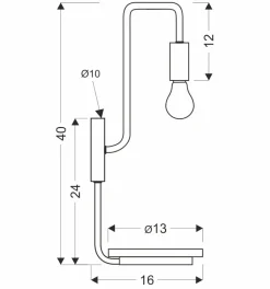 Kinkiet Bipi lampa czarno złoty 1x40W E14 z włącznikiem