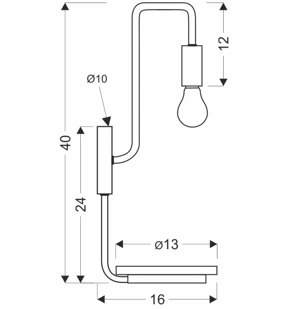 Kinkiet Bipi lampa czarno złoty 1x40W E14 z włącznikiem