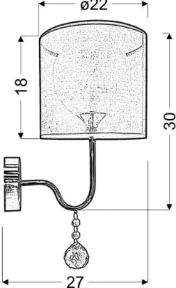 Kinkiet Brava d-22 1x60W E27 czarny