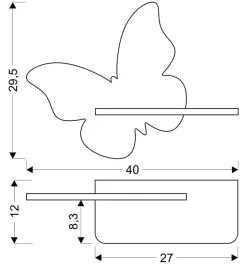 Kinkiet Butterfly lampa 5W LED 4000K iq  kids złoty