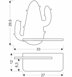 Kinkiet Cactus 2 lampa 4 LED 4000K iq  kids z przew zielony