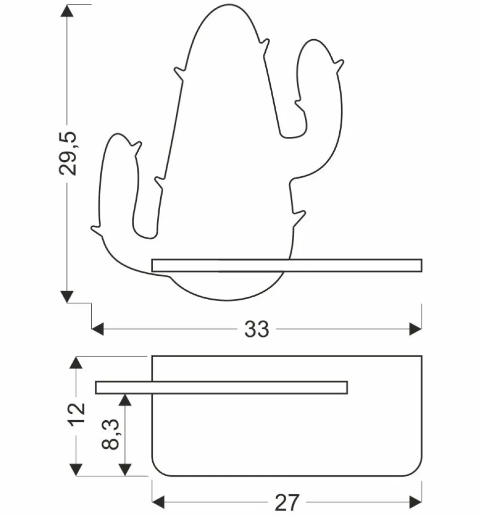 Kinkiet Cactus 2 lampa 4W LED 4000K iq kids zielony