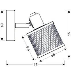 Kinkiet Canabera lampa kawowe złoto  1x40W E14 klosz bursztynowy