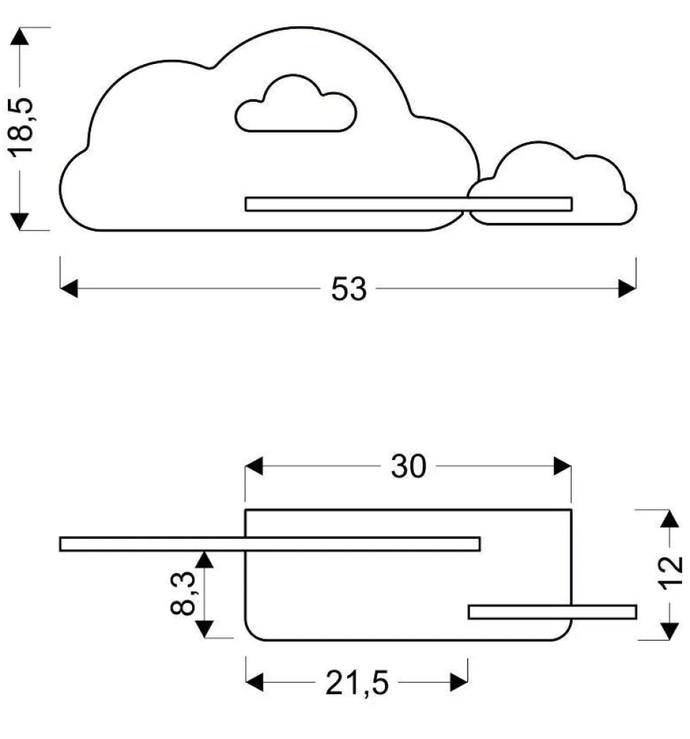 Kinkiet Cloud lampa 5W LED 4000K iq kids z przew niebieski+biały