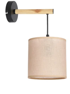 Kinkiet Combi lampa czarny 1x60W E27  abażur beżowy