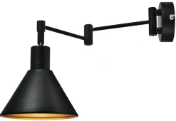 Kinkiet Copenhagen lampa 1x40W E14  czarny środek złoty