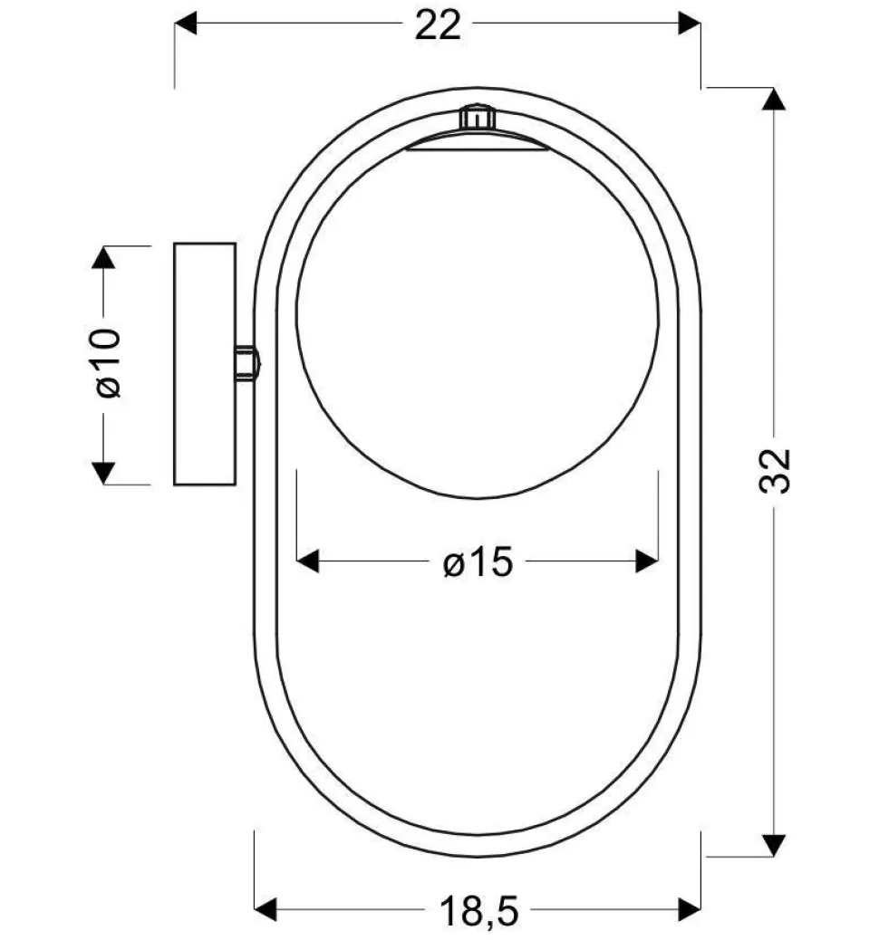 Kinkiet Cordel 1x28W G9 ring czarny