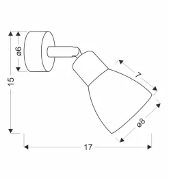 Kinkiet Costa 1x40W E14 czarny klosz  biały