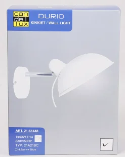 Kinkiet Durio 1x40W E14 biały