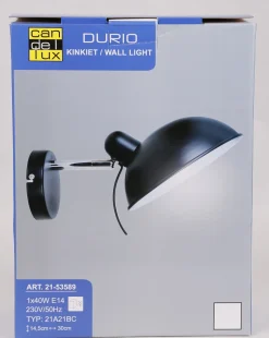 Kinkiet Durio 1x40W E14 czarny