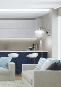 Kinkiet Elisa 1x40W G9  satyna-nikiel+białe szkło