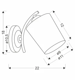 Kinkiet Esnyr lampa chromowy+czarny 1x40  E27 klosz biały