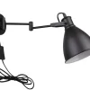 Kinkiet Espera lampa 1x40W E27 czarny  z przewodem przył. z wtyczką i włącznikiem