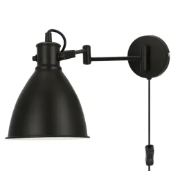 Kinkiet Espera lampa 1x40W E27 czarny  z przewodem przył. z wtyczką i włącznikiem