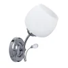Kinkiet Estar lampa chromowy 1x40W E27  klosz biały