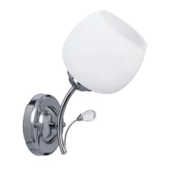 Kinkiet Estar lampa chromowy 1x40W E27  klosz biały
