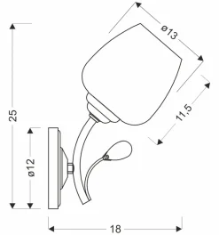 Kinkiet Estar lampa chromowy 1x40W E27  klosz biały