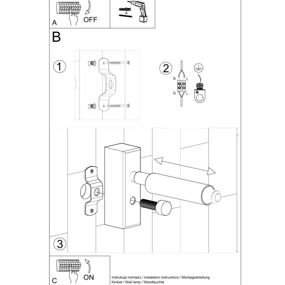 Kinkiet EYETECH 1 czarny