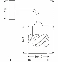 Kinkiet Felis lampa czarny 1x60W E27 klosz bursztynowy