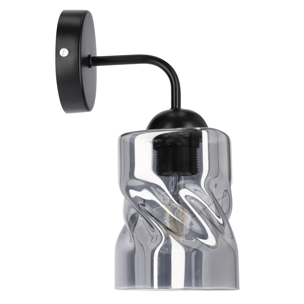 Kinkiet Felis lampa czarny 1x60W E27 klosz dymiony