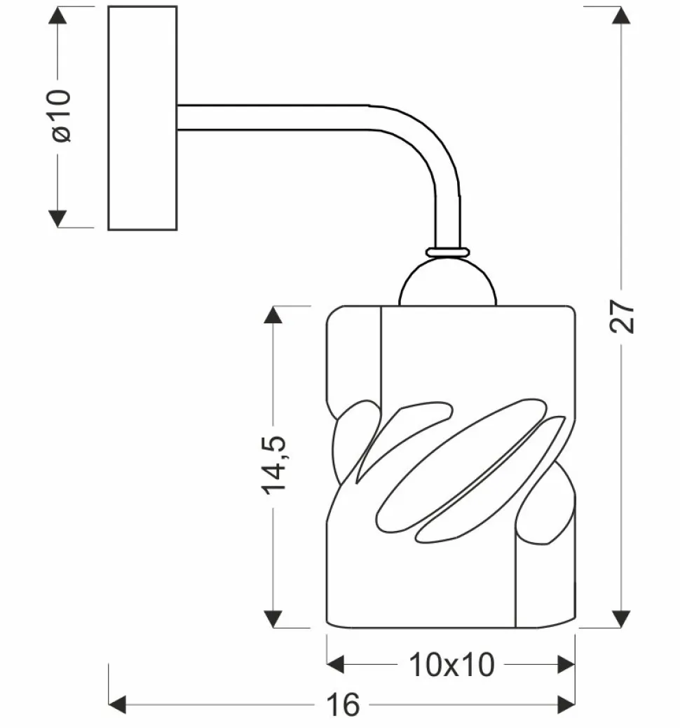 Kinkiet Felis lampa czarny 1x60W E27 klosz dymiony