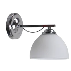 Kinkiet Filona lampa chromowy 1x40 E27  klosz biały