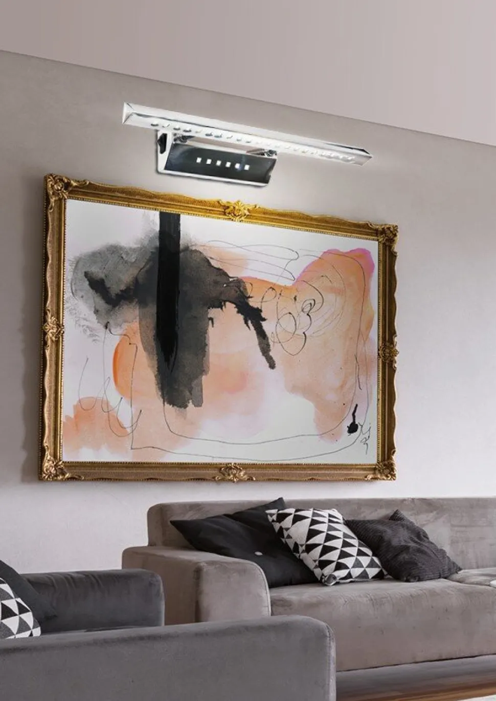 Kinkiet Forte LED 3 7W LED rurka trójkątna z wyłącznikiem chrom