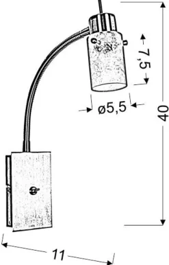 Kinkiet Frozen na wysięgniu 1x40W G9 nikiel mat