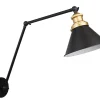 Kinkiet Fundo lampa czarny+złoty 1x40W  E27 klosz czarny