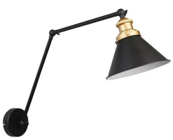 Kinkiet Fundo lampa czarny+złoty 1x40W  E27 klosz czarny