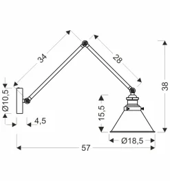 Kinkiet Fundo lampa czarny+złoty 1x40W  E27 klosz czarny