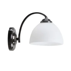 Kinkiet Gracja lampa czarny perłowy 1x40  E27 klosz biały